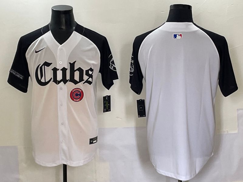 Men 2025 Chicago Cubs Blank White black Five generations Joint Name Nike MLB Jersey style 57->chicago white sox->MLB Jersey